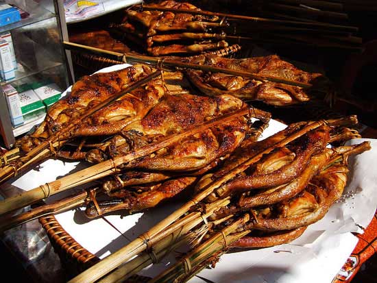 Savannakhet grilled chicken in Laos