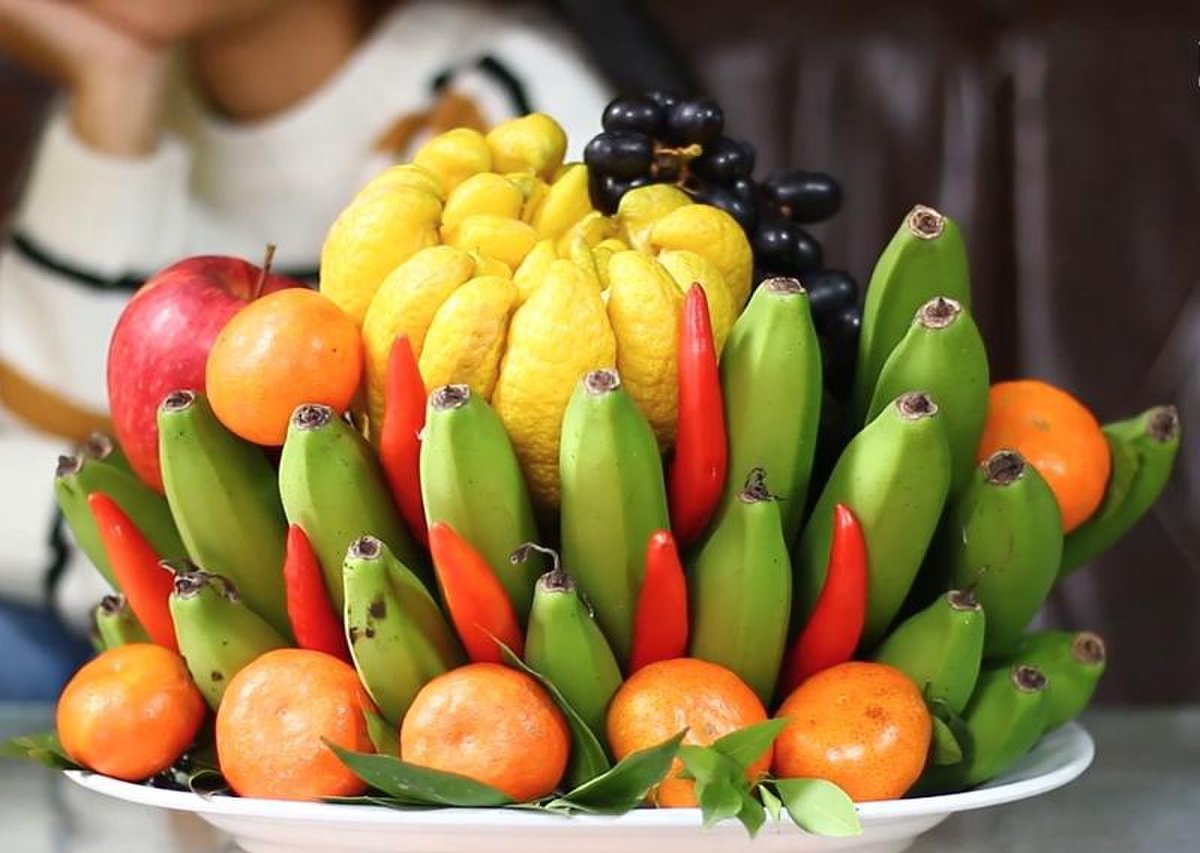 Five-fruit tray on Tet holiday in northern Vietnam